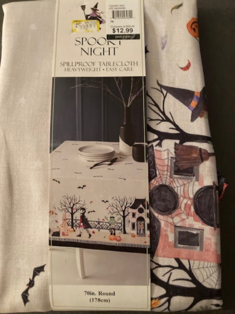 Spooky Night Tablecloth-new-round size 70 inch